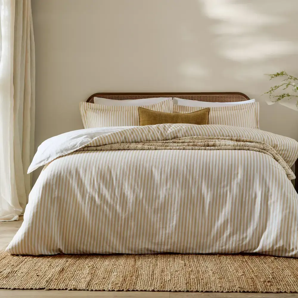 Yard Hebden Melange Honey Stripe Duvet Cover Set